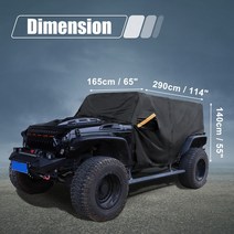 지프 카시트 커버XAutohaux 차체 커버 지프 랭글러 JK JL 하드 탑 2 도어 2007-2021 야외 방풍 방수 210D, 02 4 Door Black