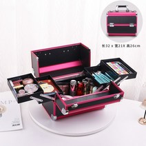 메이크업 가방 파우치 네일가방 화장품 정리함 대용량 보관함 전문가용 케이스, 빨간