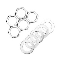 9.36mm 기타 소켓 너트 가스켓 일렉트릭베이스 잭 커넥터 와셔 너트 세트, 은
