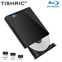외장 odd 블루레이 플레이 dvd 레코더 TISHRIC 휴대용 버너 플레이어 데스크탑 노트북용 USB 3.0 C 타입 DVD 드라이브 CD 3D, [01] Black, 1.Black