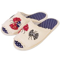 나비 네이비 레이스 면실내화 더블패드 이중쿠션 거실화 슬리퍼 실내화 덧신 퀼트 패브릭 거실슬리퍼 층간소음, MF504나비네이비