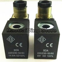 ODE 솔레노이드 밸브 코일 BDA 220V 230V 14.5VA 8W SA4251 대형 구멍 1m 작은 10mm 높이 39mm 12V 24V 110V, [06] DC12V