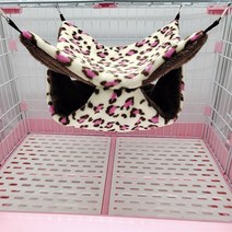 애완 동물 햄스터 해먹 더블 레이어 기니피그 케이지 부드러운 양털 겨울 따뜻한 매달린 둥지 수면 침대 다, 15 Pink Leopard_02 20x20cm