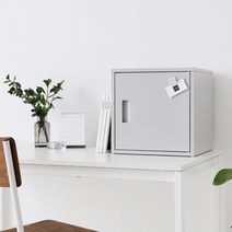 마켓비 KUBE 박스캐비넷 380380, 라이트그레이