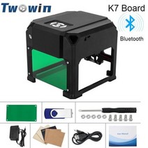 레이저 각인기 마킹기 로고 프린터 미니 작업 영역 각인 기계, Bluetooth Black K7+EU plug