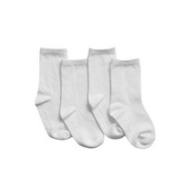 GAP 유니 베이비 남아용 크루 양말 4팩 Gap 로고, 4-5T, White Global