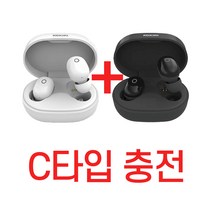 C타입 충전 무선 이어폰 x2 개 컬러선택 가능 커널형, 블랙+블랙