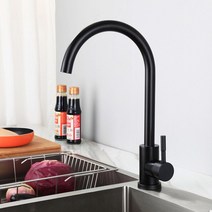 스테인레스 스틸 주방 수도꼭지 마시는 싱크 매트 블랙 믹서 탭, [01] Black kitchen faucet