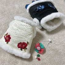 강아지 한복 밍크 누비 배자 핸드메이드 대형견 맞춤 설 명절, 연하늘
