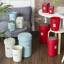 스윙 화장실 인테리어 휴지통 20L 종량제 쓰레기통, 코멕스 클린 푸쉬 휴지통 3.5L 레드