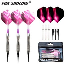 전자다트 자석 다트 핀 게임 기계 룰렛판 폭스 스마일 소프트 팁 다트 세트 3PCS 18g 전자 전문 다채로운, 04 purple