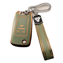 엘와이큐 쉐보레 골드라인 폴딩키 차 키케이스 키홀더 3버튼 4버튼 폴딩키, 민트그린, 쉐보레 3버튼