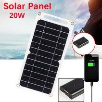 태양열패널 태양광패널 20w 5v 야외 단결정 태양 전지 패널 usb 태양 전지 전화 충전기 방수 하이킹 캠핑 휴대용 셀 전원 은행 패널