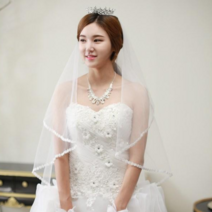 웨딩케이 레이스면사포1 웨딩베일 면사포 레이스 숏베일
