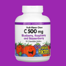 내추럴팩터스 아스코르빈산 비타민C 보이젠베리 500mg 츄어블 90개
