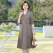 중년 정장 봄 가을 브이넥 상견례 옷차림 원피스 50대 60대 결혼식 하객 빅사이즈 미시옷