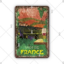 랜드마크 메탈 여행 서리 트 파리 산 풍경 주석 사인 플라크 바 펍 클럽 홈 인테리어, 20x30cm, WL1009