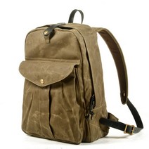 레트로 방수 오일 왁스 캔버스 배낭 노트북 여행 학교 가방 남성 야외 등산 하이킹