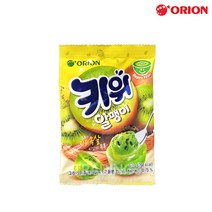 [트레이딩제이]밴드증정 오리온 키위알맹이 67g 젤리 사탕 자두 리찌 포도 마이구미 간식, 3개