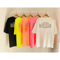 티봄 스카치 서프클럽 형광 박스티 남녀공용 여름반팔티 오버핏 빅사이즈 머슬핏 야광 에슬레져