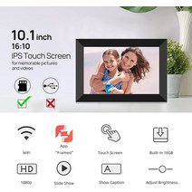 카페키오스크 카드단말기 무인 호텔 스탠드 병원 IPS 터치 스크린 P100 10.1 인치 16GB 디지털 액자 스, 01 Black_04 AU 플러그