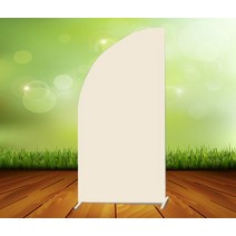 현수막걸이대 배너걸이 받침대 커스텀 아치 커버 배경 핑크 블루 화이트 생일 파티 장식 배너 양면 인쇄 탄성 패브릭, 65.39x787in1x2m - beige