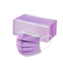 방진마스크 50pcs 일회용 페이스 마스크 스킨 케어 여성 남자 소설 컬러 Meltblown 3ply Ear Loop Mondkapj, 02 Purple