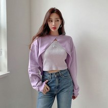 러블리감성 / 현민 볼레로 크롭 숏 맨투맨티셔츠