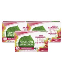세븐스제너레이션 건조기시트 트로피칼 글로브 80장 Seventh Generation Dryer Sheets Tropical Grove Scent, 3팩