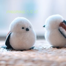 작은 새 앵무새 양모 펠트 니들펠트 DIY 만들기 키트 세트 공예 인형만들기 Wstug 증정