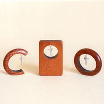 심상무작가 원목 미니 나무 탁상 차량 성당 교회 십자가 선물, 원형