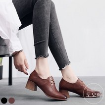 도오빠 여성 가죽 부츠 워커 앵클부츠 워커힐 발목 5CM 키높이 여자부츠 가을 겨울 봄