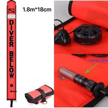 스쿠버 다이빙 스노클링 1.51.8cm smb 부표 세트 표면 마커 신호 튜브 스풀 롤러 부표 수중 장비, [02] 1.8m18cm orange