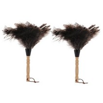 2 pcs 정전기 방지 타조 깃털 모피 브러시 살포기 블라인드 주방 키보드 먼지 청소 도구 자동차 살포기 내부외부 청소, 회색