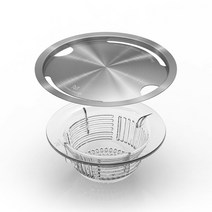 플루딕 싱크대 배수구망 세트 / 스텐커버+음식물 거름망