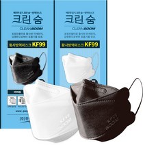 [퓨어텍-직영] 크린숨 보건용마스크 KF99 N99 대형 25매 황사 초미세먼지 차단 방역 100% 국산원자재 국내생산 공장직영, 블랙, 60매
