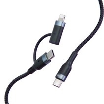 BiLe LG G패드5 10.1 C타입 8핀 고속충전 케이블 2in1 최대65W, 1m, BiLeGS119 블랙