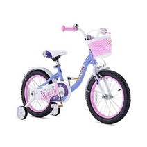 로얄baby 다람쥐 소녀 자전거 바구니가 있는 14 16 18 인치 어린이 사이클 보조 바, Spring Purple, 14 Inch With Training Wheels, Bike