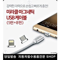 펜션3인실충전 게스트하우스충전 펜션객실충전 모텔2인실충전 마그네틱USB케이블 5핀8핀충전잭, 실버