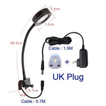 해양 수족관 led 빛 산호 sps lps 수족관 바다 암초 탱크 90v-240v 금속 튜브 30-50cm 바다 탱크에 대한 조정 가능한 각도, 영국 플러그