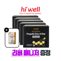 [퓨어오리진] 하이웰 프리미엄 뉴질랜드 프로폴리스 원어데이 6000mg 120베지캡슐 고함량 플라보노이드 함유 리버매니저 밀크시슬 증정, 5개, 120캡슐, 120정