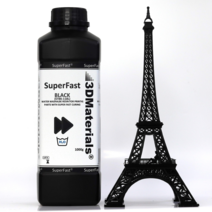 [3DMaterials] SuperFast(STBK-118L) 0.6초(50um 모노LCD) 3.0초(50um 일반LCD) LCD 3D 프린터 레진 1000g (검정)