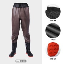 해루질 낚시 갯벌 허벅지 다리 방수 장화 웨이더, 250, 4. 0.9mm웨이더(커피)