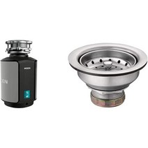 Moen GX50C 준비 시리즈 12 HP 소음 감소 기능이 있는 연속 공급 쓰레기 처리 전원 코드 포함 검은색, 1/2 HP, 폐기 + 바구니
