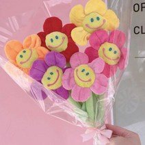 스마일 장미 꽃 인형 홈데코 집안꾸미기 아이방 장식, 핑크