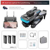 XT5 미니 드론 360 장애물 회피 기능 카메라 포함 4K 전문 GPS 5km 듀얼 HD 쿼드콥터 5G 와이파이 RC, 블루 3 배터리