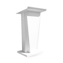 1인용 아크릴 단상 화이트 PD 04W 037 강연대 연설대 강의대 교탁 사회대 이동식, 로고