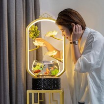 가정용 관상용 수족관 연꽃 축양장 키우기 거북이 수조관 미니 선반 베타 벽걸이 자동환수 업소용 물멍 2자 1자 받침대 열대어, D