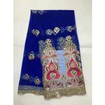 인도원단 아프리카 레이스 패브릭 최신 화이트 골드 인도 사리 tulle 3D 스팽글 원단 웨딩 YYZ8, 02 2