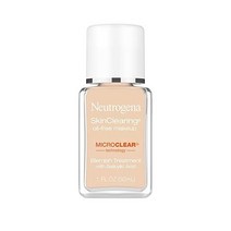 Neutrogena SkinClearing 오일 프리 여드름 및 블레미쉬 파이팅 리퀴드 파운데이션 with 살리실산 여드름 약 윤기 조절 여드름 경향 피부용 버프 30개 1, 030 버프_1 Fl Oz(1팩)